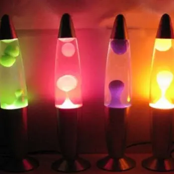 Drăguț Bază De Metal Lava Lamp Cu Ceara Vulcan Stil Lumina De Noapte Meduze Veioza Orbire Lava Incandescentă Lămpi De Iluminat