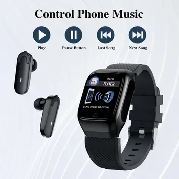 Ceas inteligent Cu TWS seturi de Căști Bluetooth de Control de Muzică Sport SmartWatch Monitor de Ritm Cardiac pentru Exercitarea Funcționare Sport Pedometru