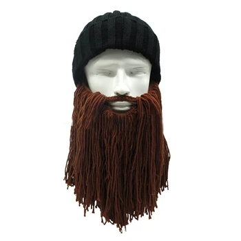Noua moda pălărie de Halloween toamna și iarna creative cald zâmbet amuzant manual barbă lungă Viking schi lână