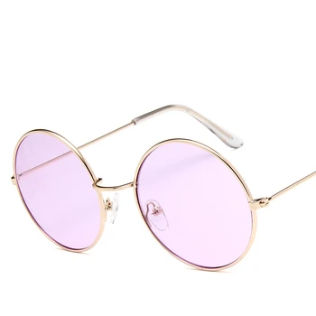 2021 Retro Rotund Roz ochelari de Soare pentru Femei Ochelari de Soare Pentru Femei Aliaj Oglindă de sex Feminin Oculos De Sol MN3406