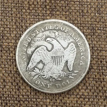 1844 din Statele Unite, face veche de cupru și argint în monede străine, monede de argint, monede antice, iar diametrul este de 38MM