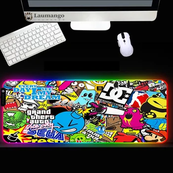 RGB Mousepad Graffiti Design Personalizat birou pad Calculator de Mari dimensiuni kawaii gaming accesorii țapiș souris de Încărcare Mouse pad rgb
