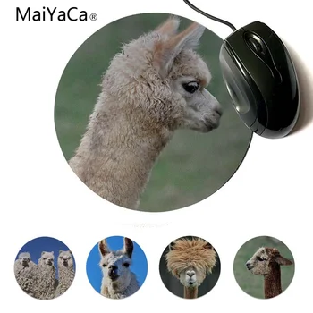 Maiyaca llama apel Cauciuc Mouse-ul Durabil Desktop Mousepad 20x20cm 22x22cm rotund diametru mouse pad