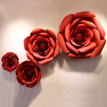 Trandafir roșu Gigant de Flori de Hârtie pentru petrecerea fetei decor nunta sau photo booth fundal sau decoruri de Nunta