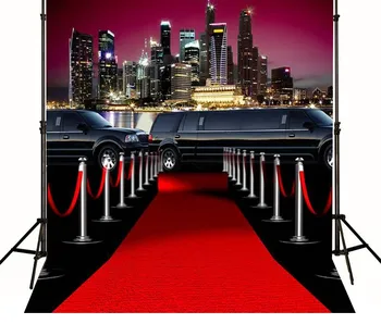 Celebritate de la Hollywood pe Covorul Roșu Masina Orizontul Orașului fondul de poliester sau de Vinil, pânză de Calculator de Înaltă calitate de imprimare perete fundal