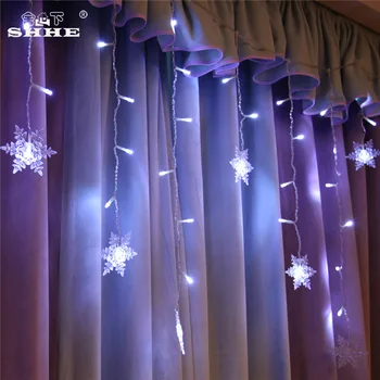 48 LED-uri Sloi de gheață de Alimentare USB 8 Moduri de Cortina de Lumină Șir Fulg de nea Nunta Petrecere Acasă la Grădină Dormitor aer liber, de Interior, Decoratiuni de Perete