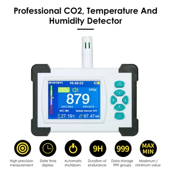Noul Hot Profesionist de CO2 Metru de Dioxid de Carbon Reîncărcabilă Digital de Calitate a Aerului Detector de CO2 Monitor Tester Analizor Pentru Masina Acasa