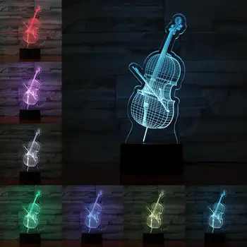 3D Lumina de Noapte Violoncel LED Lampă Bec Comutator Touch Lumini de Cadouri de Vacanță de Iluminat Acasă Magazin Decora
