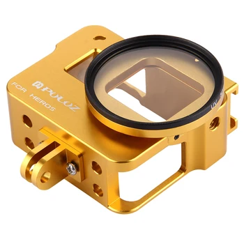 Cadru metalic Carcasă de Protecție Caz Acoperire Coajă Cușcă de Protecție Cu filtru UV, capac obiectiv Pentru GoPro hero 5 Accesorii aparat de Fotografiat