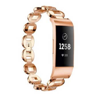 Ceas nou Trupe pentru Fitbit Charge 3 Smart watch Band Metalice din Otel Inoxidabil Curea de mână pentru Femei Bijuterii Brățară pentru Taxa de 3 benzi
