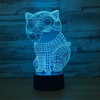 Lunea paștelui Cadou Pisica Drăguț 3d Lampă cu Led 7 Culori Lămpi de Noapte Pentru Copiii Touch Led-uri Usb Masă Lampara Lampe de Dormit pentru Copii Veioza