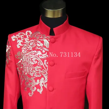Nori roșii Brodate Renașterii Medievale Chineze tunica Costum & Blazer Costume S-2XL