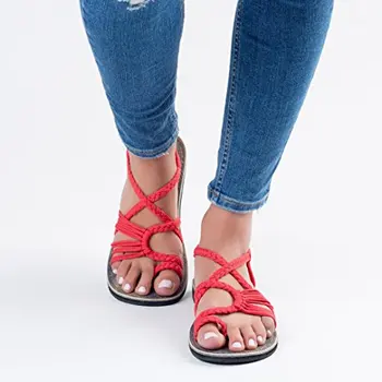Femei Sandale Frumoasa de Vara, Sandale Gladiator Femeile Plat Pantofi Casual Slip-on Flip-Flops Pantofi de Plaja si Sandale cu Toc mic