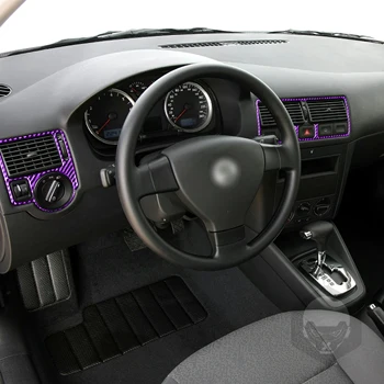 Pentru Volkswagen VW Golf 4 MK4 Violet Fibra de Carbon Autocolante de Interior de Depozitare Cap de Lumină Buton de pe Volan Dotari