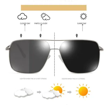 MIZHO Toate-vreme Zăpadă Lumina Fotocromatică Bărbați ochelari de Soare Polarizat Viziune de Noapte Driver Ochelari Pentru Om Protectie UV Pescuit