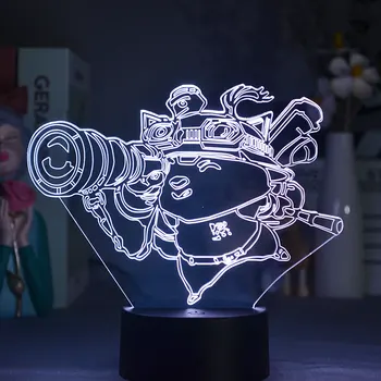 League of Legends Veioza Erou Teemo 3D Lumina de Noapte APP Bluetooth Difuzor Lampa de Birou pentru Copii Cadou de Ziua Lumina de Noapte