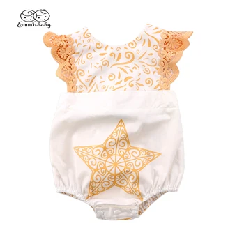 Emmababy Copil Nou-Născut Fete Xmas Lace Print Romper Rochie Costum Salopetă Haine Stil 2