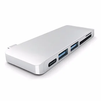 (Q) Accesorii Laptop USB 3.0 Type-C USB 3.0 HUB Extern 5 Port USB Splitter cu Alimentare Micro USB pentru PC, Laptop