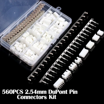 560Pcs Dupont Conector Jumper Wire Cablu Pin Header Pin de Locuințe și de sex Masculin / de sex Feminin Pin Cap Terminal Adaptor Set