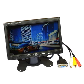 7 inch TFT LCD Ecran Color monitor Auto 800x600 HD digital VGA/AV Telecomanda DVD VCR Suport ca Ecran de Computer