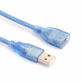 30cm de Mare Viteză USB 2.0 Cablu de Extensie Albastru Transparent de sex Masculin La Feminin USB prelungitor Bază de Cupru USB Cablu Scurt