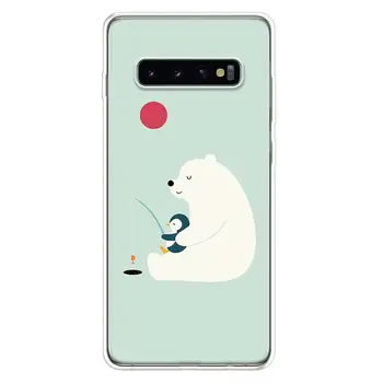 Minunat Pinguin, Urs Polar Caz de Telefon Pentru Samsung Galaxy A51 A71 A50S A10 A20E A30 A40 A70 A01 A21 A41 A11 A6 A7 A8 A9 Plus + Cov