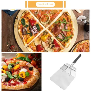 Pizza Lopata De Patiserie Instrumente Accesorii Pizza Coaja Rotund Din Oțel Inoxidabil Non-Stick De Pizza Cu Zbaturi Spatulă Cu Mâner Pliabil Instrumente