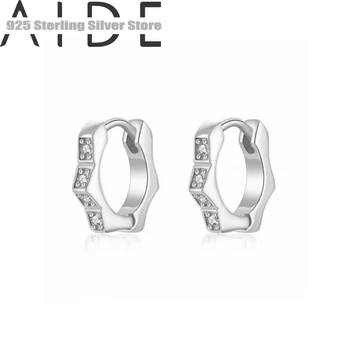 Aide Real Argint 925 wild fashion Hexagonal, Pătrat Cercei Cercuri Zircon Bijuterii cu Diamante Pendientes pentru Femei 2020 Nou