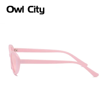 Owl City ochelari de Soare Femei Oval Roz Ochelari de Soare Vintage ochelari de soare Femei Nuanțe Mici, Rotunde, Designer de Brand Retro Ochelari de UV400