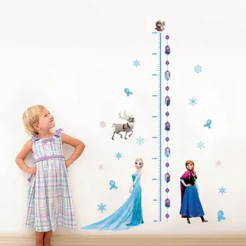 Disney Frozen Princess Grafic De Creștere Autocolante De Perete Pentru Camere De Copii Decor Acasă Elsa Și Anna Înălțime Măsură Decalcomanii De Perete Din Pvc Murală
