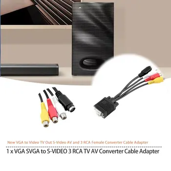 RCA Feminin Cablu Convertor VGA la Video AV Cablu Adaptor Stereo Convertor Component pentru TV-Box DV pe DVD, PC, Laptop, Desktop