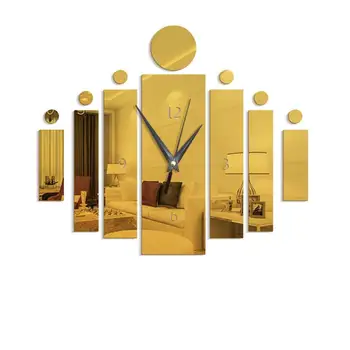 LanLan Elegant Acril Oglindă-Suprafață fără zgomot Ceas de Perete Autocolant Set DIY Arta Murală Acasă Decor Ceas de Perete -30