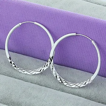De înaltă Calitate Hoop Cercei Argint 925 5.0 cm Cerc Cercei Moda Bijuterii en-Gros Fabrica de Vânzări Directe