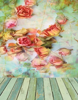 De vinil, pânză de flori de trandafir arta de perete podea din lemn de fotografie, fundaluri pentru nou-născut de nunta de copii de fotografie portret de studio backgrounds