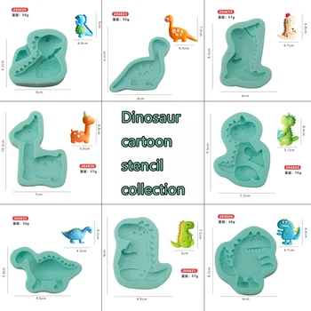 Desene animate Dinosaur Tort de Silicon Matrite Jungle Safari Tort Bakeware de Copt Instrumente DIY Verde Dion Ciocolata Modele Filtru Copii