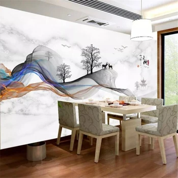 Beibehang Murală foto personalizate living stil Chinezesc pictat liniile de marmură albă model artistic peisaj tapet