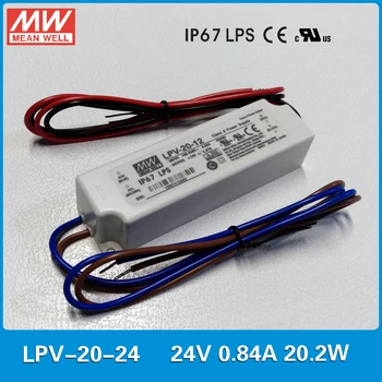 Original ÎNSEAMNĂ BINE LPV-20-24 20W 0.84 O 24V LED-uri de Alimentare meanwell IP67 rezistent la apa led driver LPV-20 de serii de intrare 90-264VAC