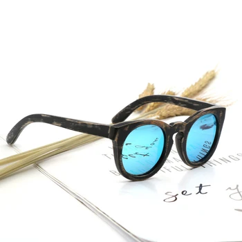 Copii Bambus Rotund ochelari de Soare din Lemn Polarizat ochelari de Soare Pentru Copii UV400