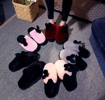 Femei Papuci De Interior Flip Flops Iarna Cald Iepure Drăguț Moda Platforma Tăcut Non-Alunecare De Casa Pantofi Slide-Uri Casual Plat