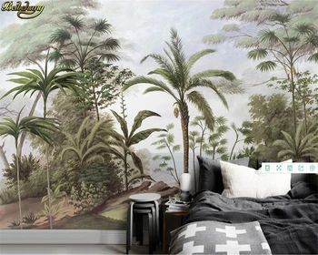 Beibehang tapet Personalizat murală Nordic mână-pictat mici proaspete plante tropicale tropicale fundal murală papel de parede