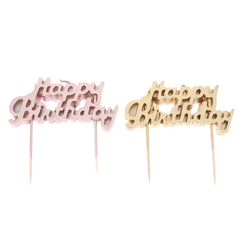 1 buc Happy Birthday Cake Topper Plastic Scrisoare Lumânare Cupcake Top Fete Petrecerea de Ziua Desert Decor de Masă Consumabile