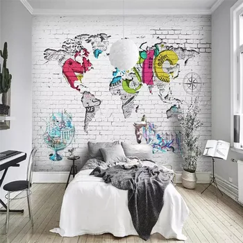 Harta lumii Nordice fundal graffiti pictura pe perete personalizat high-end murală fabrica ridicata tapet mural foto de perete