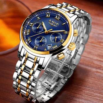 LIGE ceasuri barbati Brand de Moda Multifuncțional Cronograf Cuarț Ceas Militar, ceas Sport bărbați Ceas Relogio Masculino