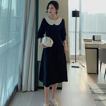 Franceză Petrecere De Vacanță Doamnelor Rochie-O Bucată Subțire Elegant Coreeană Office Rochii 2021 Primavara Toamna Femei Rochie Midi Rochii