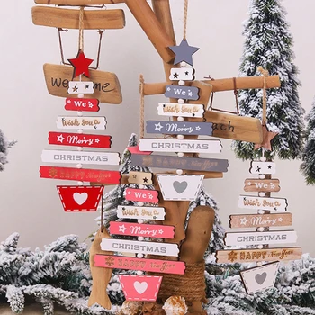 Ornamente de craciun din Lemn, Pandantive Anul Nou Agățat Cadouri, Pom de Crăciun Decorare DIY Ambarcațiuni de Lemn Acasă Nunta Navidad 2021 Decor S