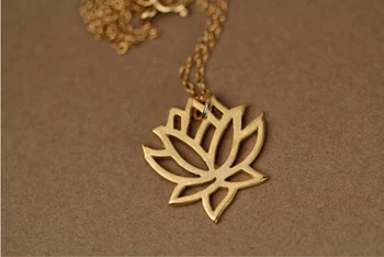 10 BUC - mare moda de Aur-culoare colier pure lotus pandantiv colier pentru femei