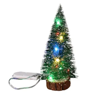 Desktop Mini Pom de Crăciun cu Lumini LED-uri Decoratiuni de Craciun Copac Alb Decor Acasă Merry Xmas Copac Fuste