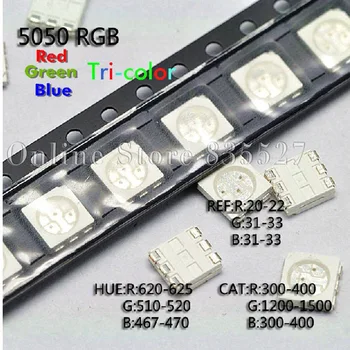 1000PCS/LOT 5050 evidențiate în roșu, verde și albastru LED-light-emitting diode LED RGB