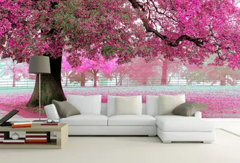 3d modern, minimalist flori de cires peisaj forestier stereoscopic tapet TV în camera de zi canapea fundal murală decor acasă