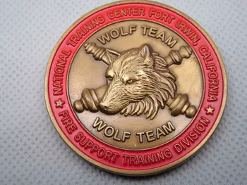 Ieftine Personalizate monede preț scăzut SUA moneda vânzări la cald WOLF ECHIPA moneda Factory Outlet monede de cupru FH810204